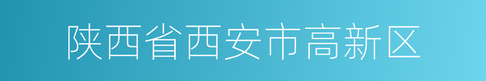 陕西省西安市高新区的同义词