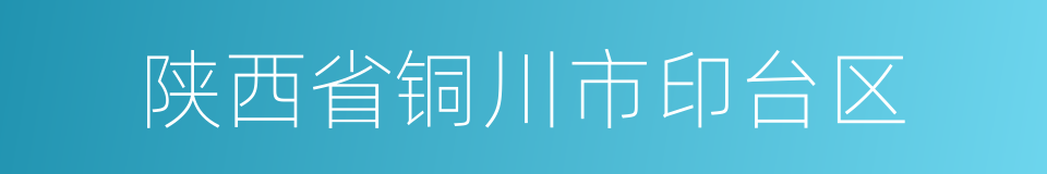 陕西省铜川市印台区的同义词