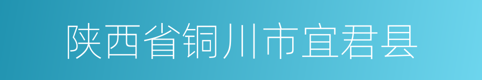 陕西省铜川市宜君县的同义词