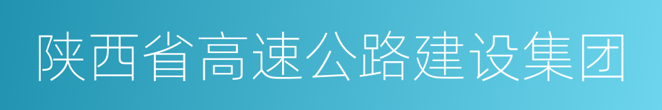 陕西省高速公路建设集团的同义词