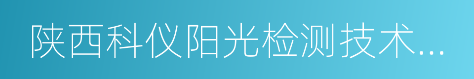 陕西科仪阳光检测技术服务有限公司的同义词