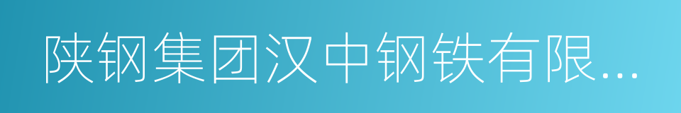 陕钢集团汉中钢铁有限责任公司的同义词