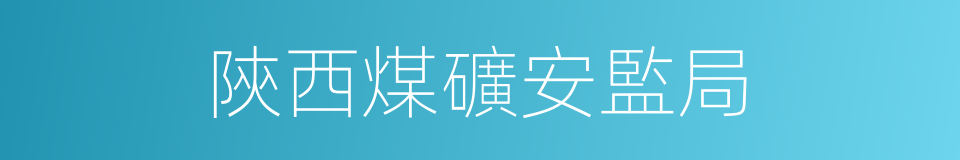 陝西煤礦安監局的同義詞