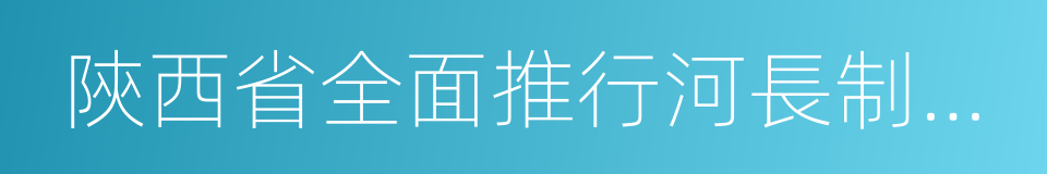 陝西省全面推行河長制實施方案的同義詞