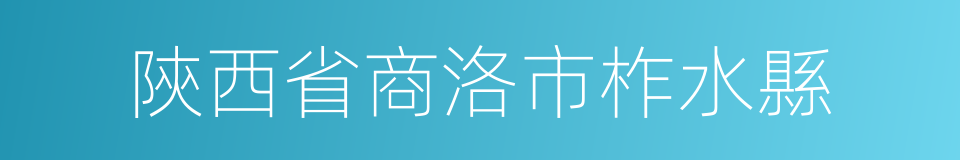 陝西省商洛市柞水縣的同義詞