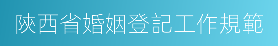 陝西省婚姻登記工作規範的同義詞