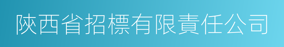 陝西省招標有限責任公司的同義詞