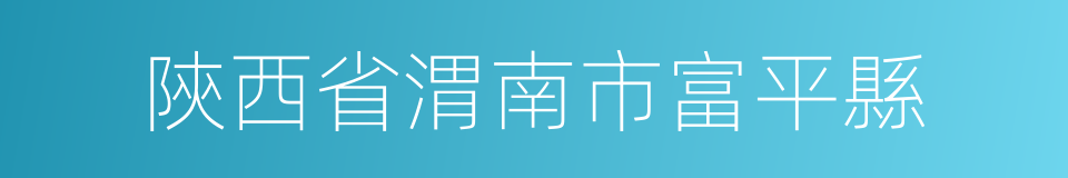 陝西省渭南市富平縣的同義詞