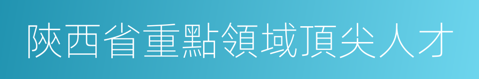 陝西省重點領域頂尖人才的同義詞