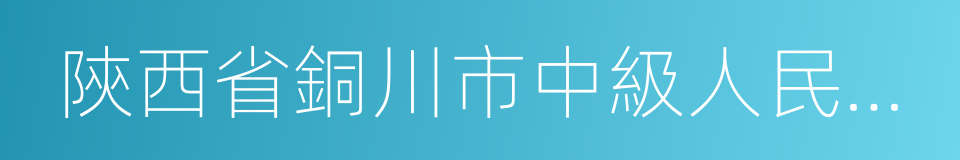 陝西省銅川市中級人民法院的同義詞