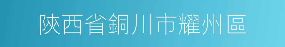 陝西省銅川市耀州區的同義詞