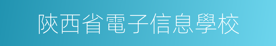 陝西省電子信息學校的同義詞