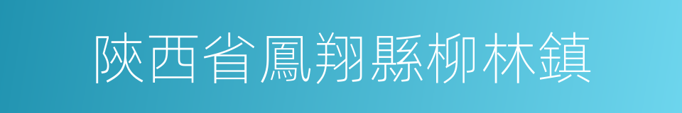 陝西省鳳翔縣柳林鎮的同義詞