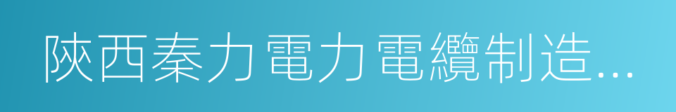 陝西秦力電力電纜制造有限公司的同義詞