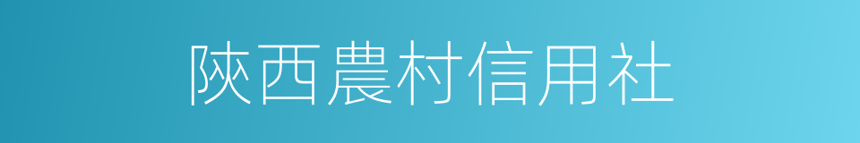 陝西農村信用社的同義詞