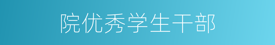 院优秀学生干部的同义词