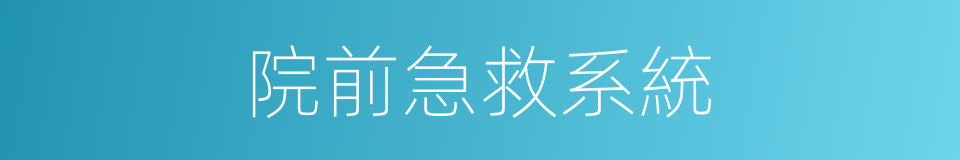 院前急救系統的同義詞