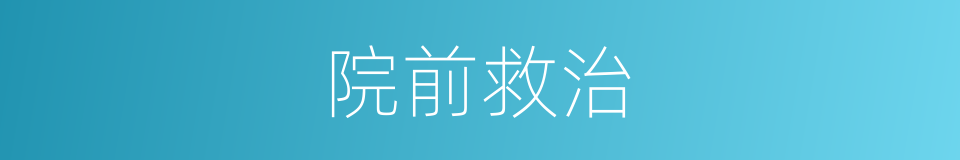 院前救治的同义词