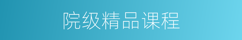 院级精品课程的同义词