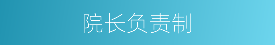 院长负责制的同义词