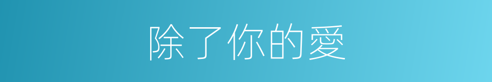 除了你的愛的同義詞