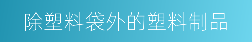 除塑料袋外的塑料制品的同义词