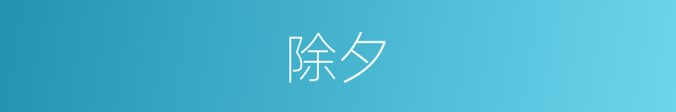 除夕的意思