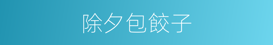 除夕包餃子的同義詞
