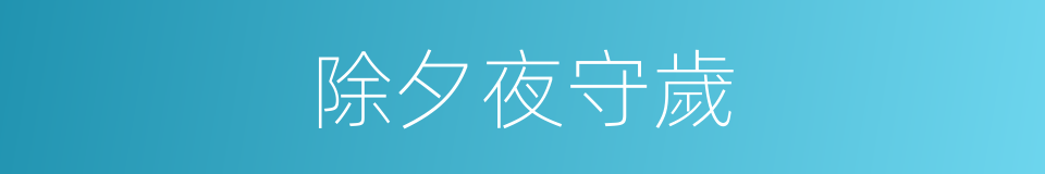 除夕夜守歲的同義詞