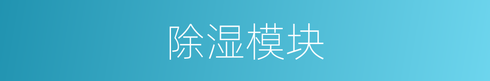 除湿模块的同义词
