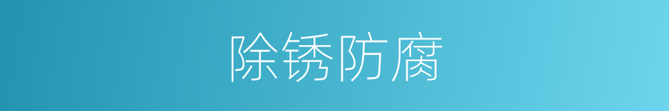 除锈防腐的同义词