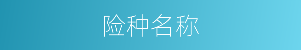 险种名称的同义词