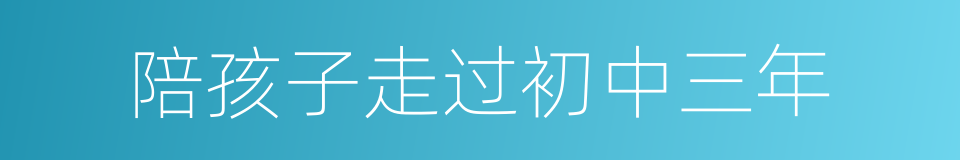 陪孩子走过初中三年的同义词