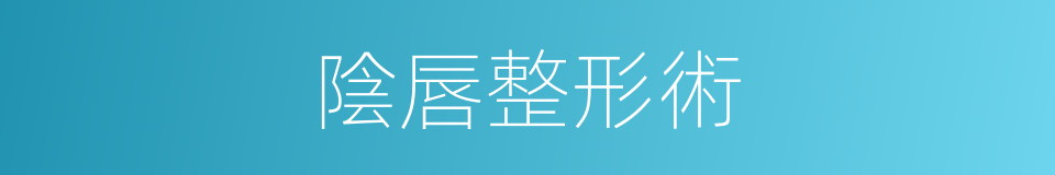 陰唇整形術的同義詞