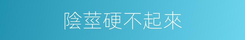 陰莖硬不起來的同義詞