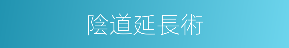 陰道延長術的同義詞