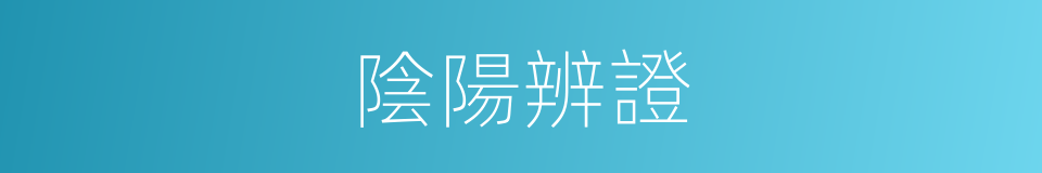 陰陽辨證的同義詞