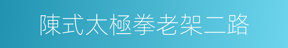 陳式太極拳老架二路的同義詞