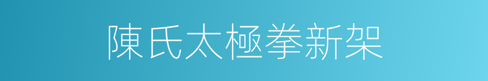 陳氏太極拳新架的同義詞