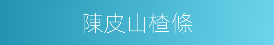 陳皮山楂條的同義詞
