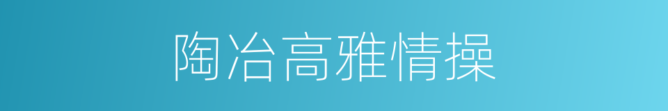 陶冶高雅情操的同义词