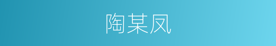 陶某凤的同义词