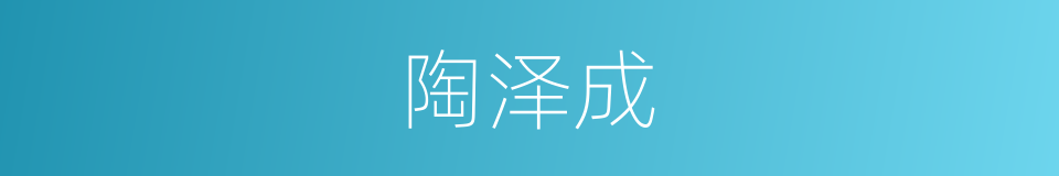 陶泽成的同义词