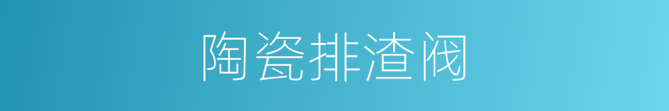 陶瓷排渣阀的同义词