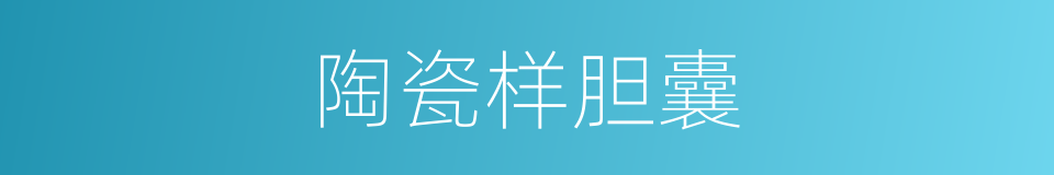 陶瓷样胆囊的同义词