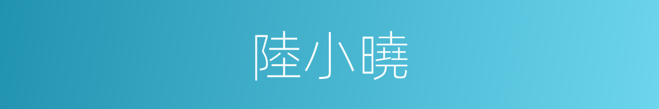 陸小曉的同義詞