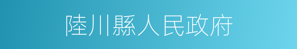 陸川縣人民政府的同義詞