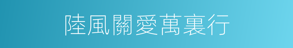 陸風關愛萬裏行的同義詞