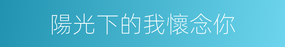 陽光下的我懷念你的同義詞