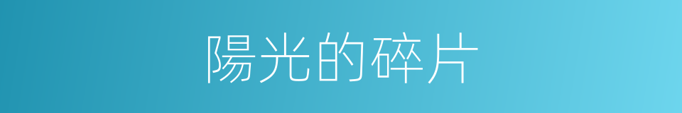 陽光的碎片的同義詞